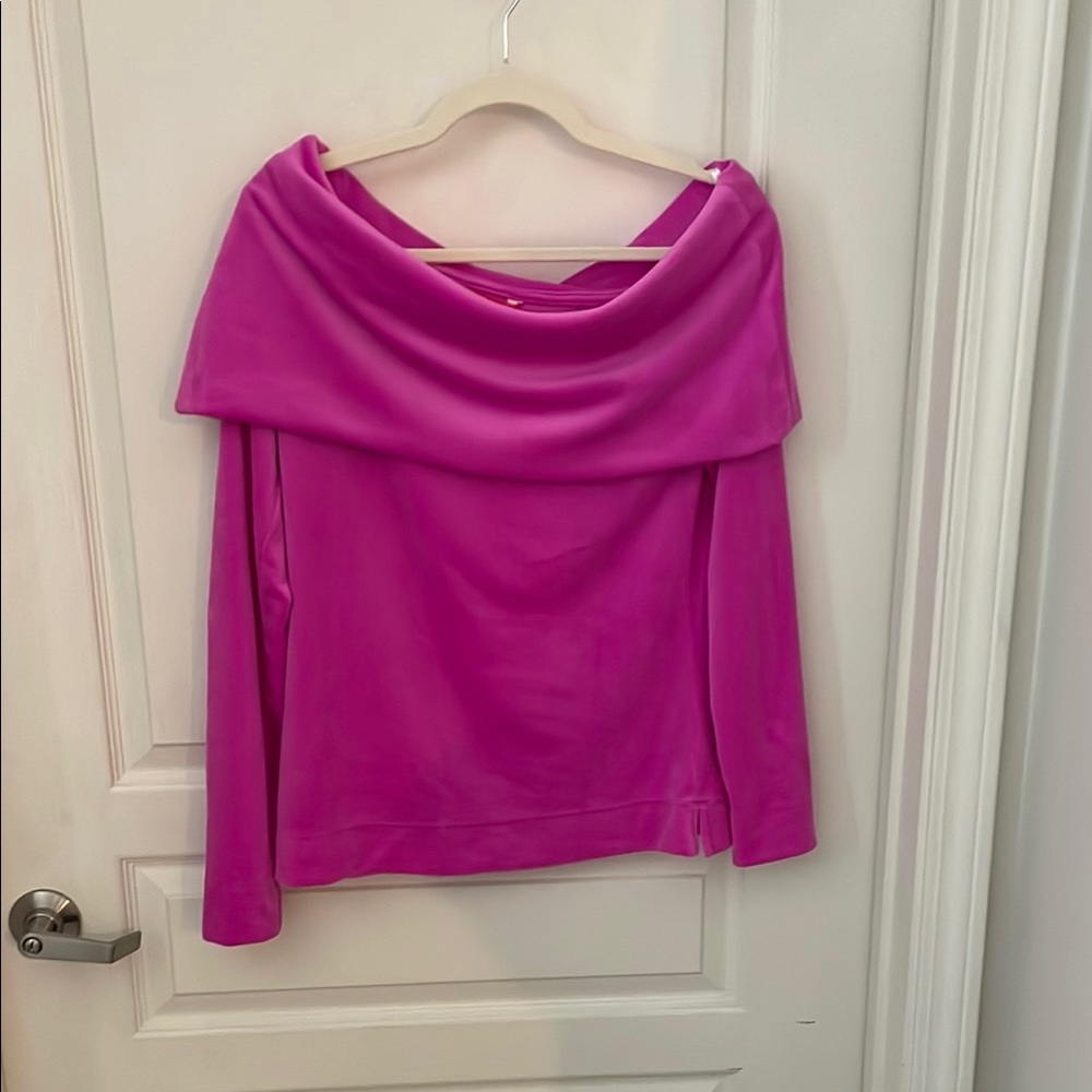 Lilly Pulitzer cozy velour off shoulder top